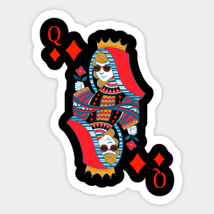 Queen of Diamonds Poker Card Sticker